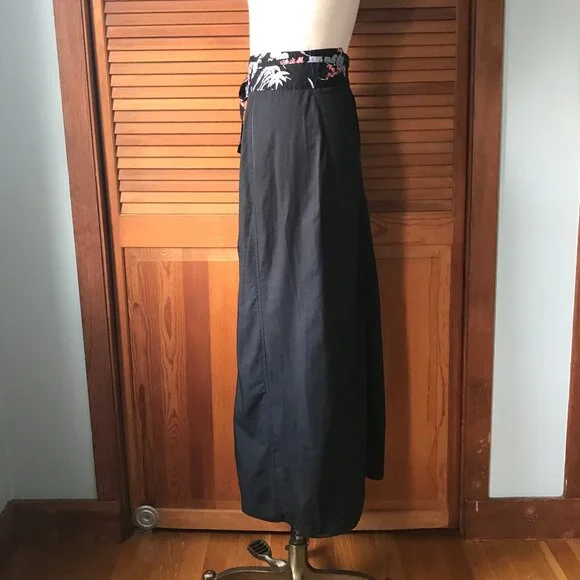 *Vintage* Goth Victorian Midnight Blue Obi Belt Skirt - Picture 3 of 7